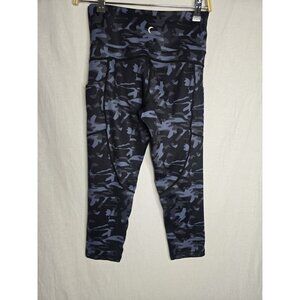 Zyia Black Camo Light N Tight Capri Leggings With Pockets- 20"- Size 6-8 NWT